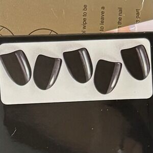 OAUEE Semi Cured Gel Nail Strips | 20 Gel Nail Stickers |‎ BLACK Nail Stickers
